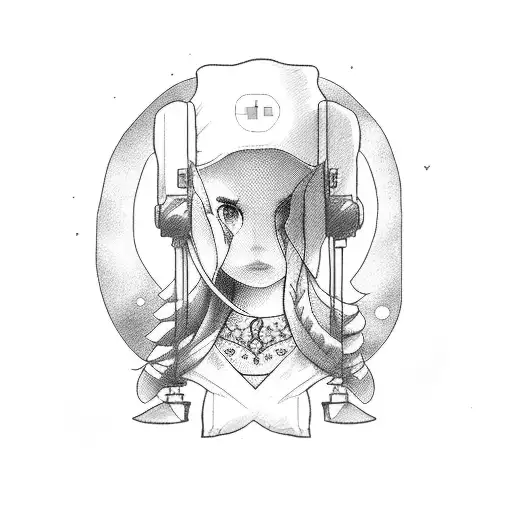 Nurse and Lana Del Rey tattoo design idea