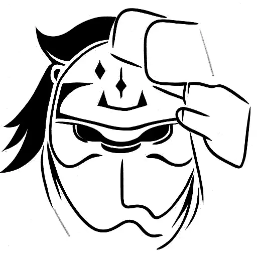 sad samurai tattoo design idea