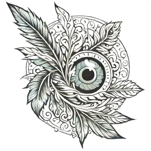 arrow with peacock feather tattoo design idea