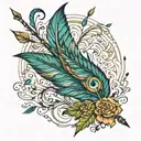 arrow with peacock feather tattoo design idea