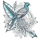 arrow with peacock feather tattoo design idea