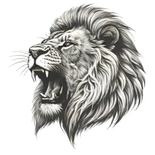 smoker lion head tattoo design idea