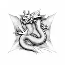 The dragon sleeps on an icy heart tattoo design idea