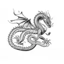 The dragon sleeps on an icy heart tattoo design idea