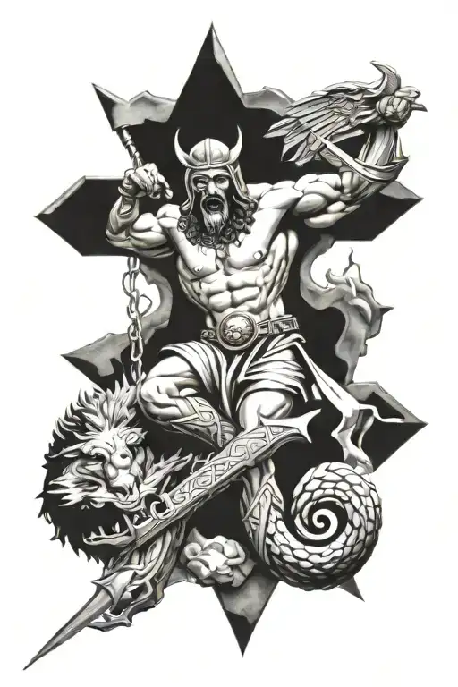 spiritual warfare tattoo design idea