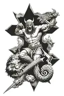 spiritual warfare tattoo design idea