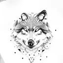mountains Wolf Forest  tattoo design idea