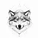mountains Wolf Forest  tattoo design idea