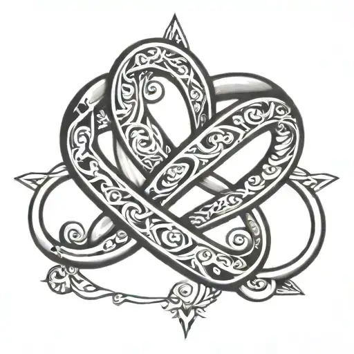 infinity symbol with a heart shape tattoo design idea