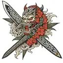 knife crossed tattoo design idea