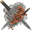 knife crossed tattoo design idea