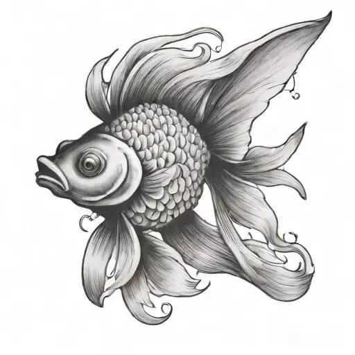 goldfish that says 09/18/2023 tattoo design idea