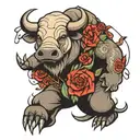 CMK, crypto, bull vs bear tattoo design idea