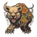 CMK, crypto, bull vs bear tattoo design idea