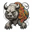 CMK, crypto, bull vs bear tattoo design idea