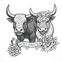 Best friends, crypto, same core values. CMK bull bear tattoo design idea