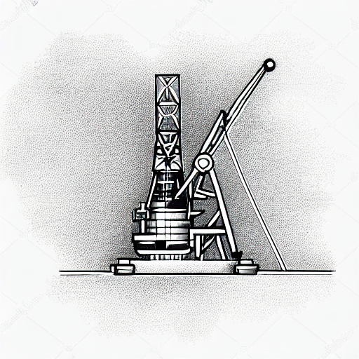 top view of an oil rig, psychedelic, weird tattoo design idea