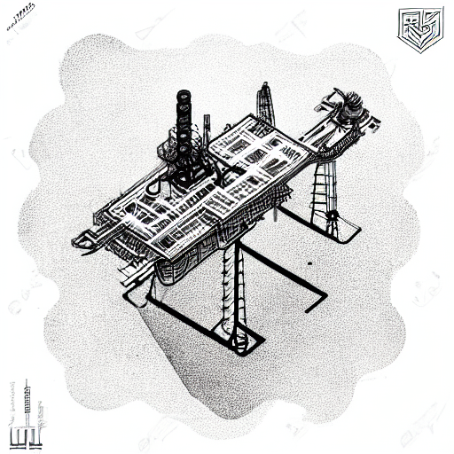 top view of an oil rig, psychedelic, weird tattoo design idea