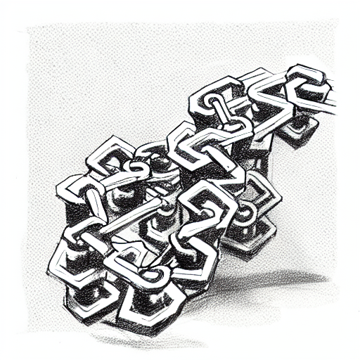 a rigid chain of blocks tattoo design idea
