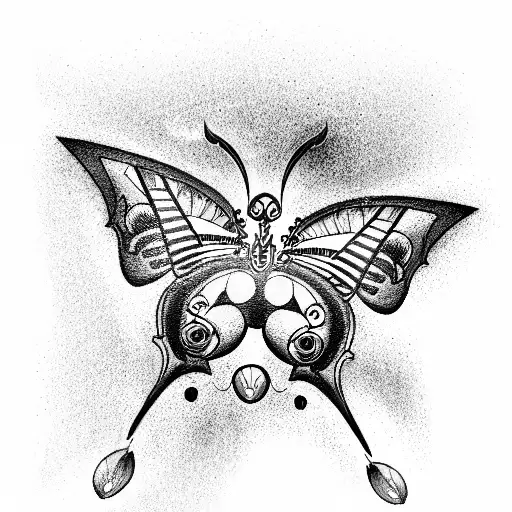 A Cyborg Travesti Butterfly tattoo design idea