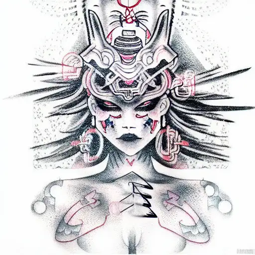 A Cyborg Travesti Crafting Spells To Invoke The Artificial Intelligence Gods tattoo design idea