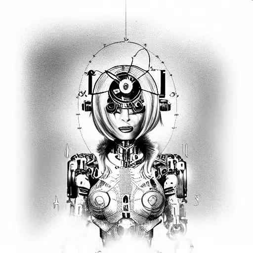 A Cyborg Travesti Crafting Spells To Invoke The Artificial Intelligence Gods tattoo design idea