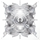 top view of futuristic spaceship, highly detailed tattoo design idea