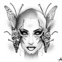 A Cyborg Travesti Butterfly tattoo design idea