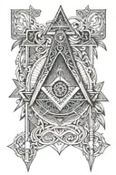 masonic square and compass tattoo design idea