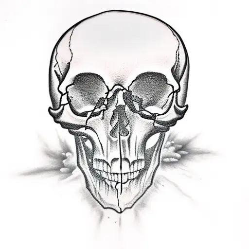 skull and ghost tattoo design idea