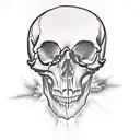skull and ghost tattoo design idea