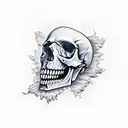 skull and ghost tattoo design idea