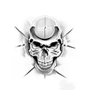 skull and ghost tattoo design idea