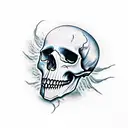 skull and ghost tattoo design idea
