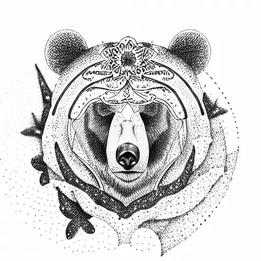 bear,butterfly, Joshua tree, flowers, native,jewelry tattoo design idea