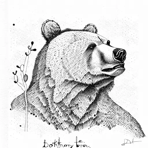 bear,butterfly, Joshua tree, flowers tattoo design idea