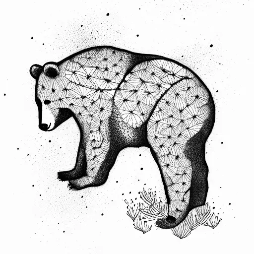 bear,butterfly, Joshua tree, flowers, native tattoo design idea