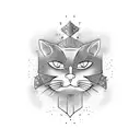 samurai cat tattoo design idea
