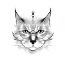 samurai cat tattoo design idea