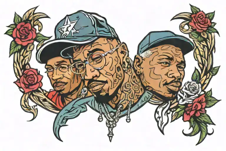 old school rappers facing tattoo design idea