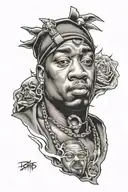 biggie smalls, 2pac, bone thugs n harmony, dr dre, dmx tattoo design idea