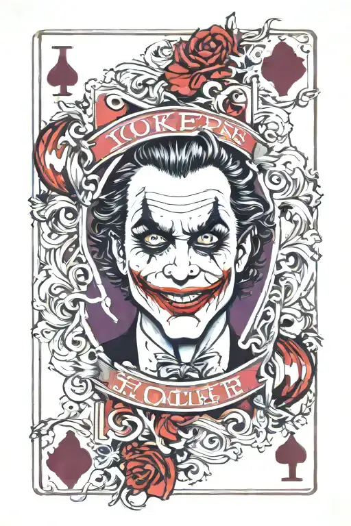 joker playing card tattoo design idea