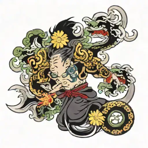 money is second god tattoo design idea