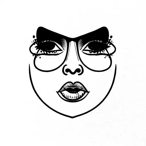 Menina dibujada por Diego Velázquez con gafas de sol tattoo design idea