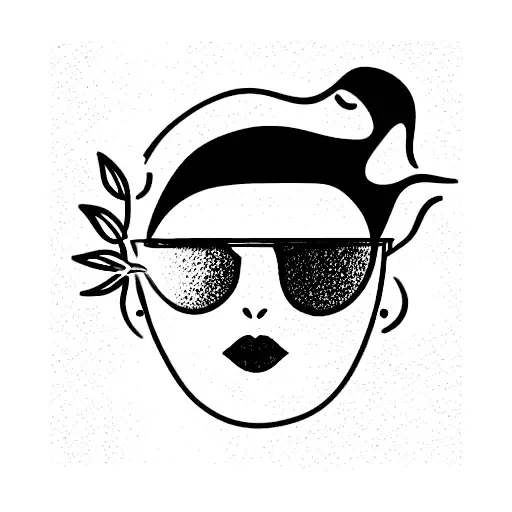 Menina con gafas de sol tattoo design idea