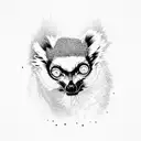 lemur with a short tail tattoo design idea