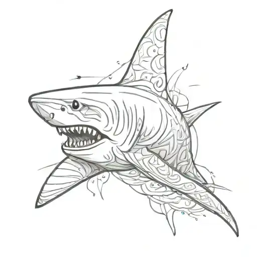 shark tooth tattoo design idea