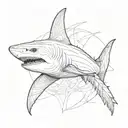 shark tooth tattoo design idea