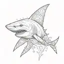 shark tooth tattoo design idea