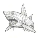 shark tooth tattoo design idea